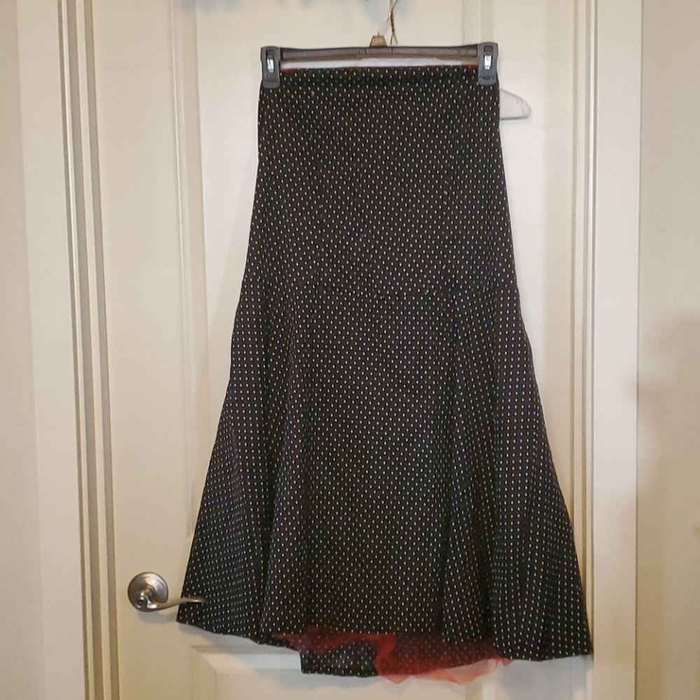 Polka dotted strapless dress